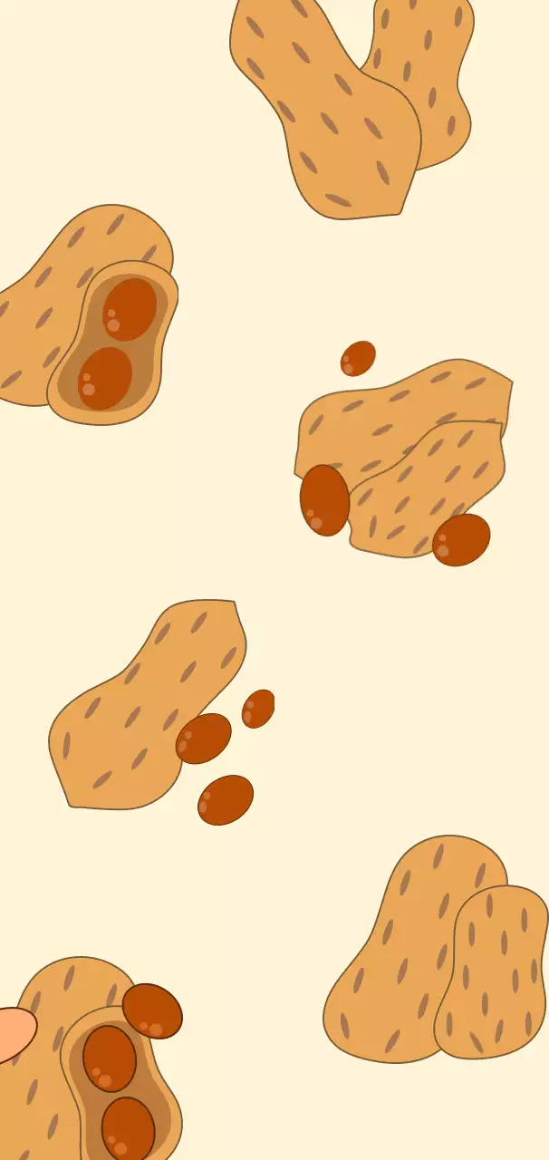 베이지색 귀여운 땅콩