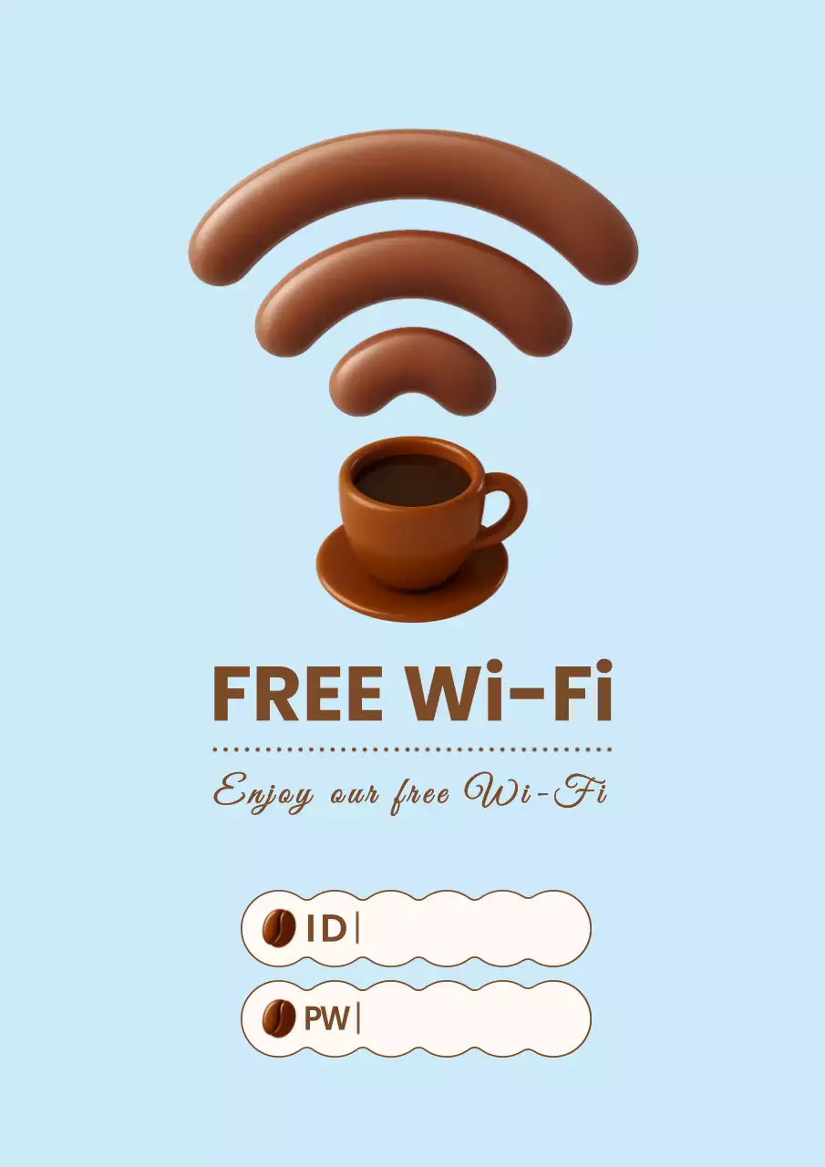 하늘색 심플 와이파이 안내