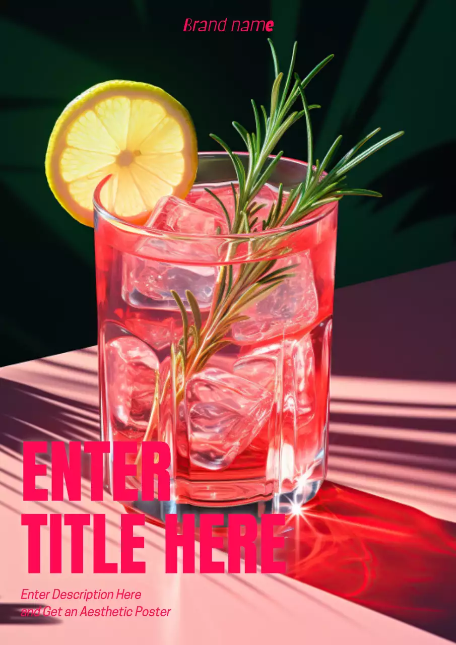 pink modern beverage advertisement