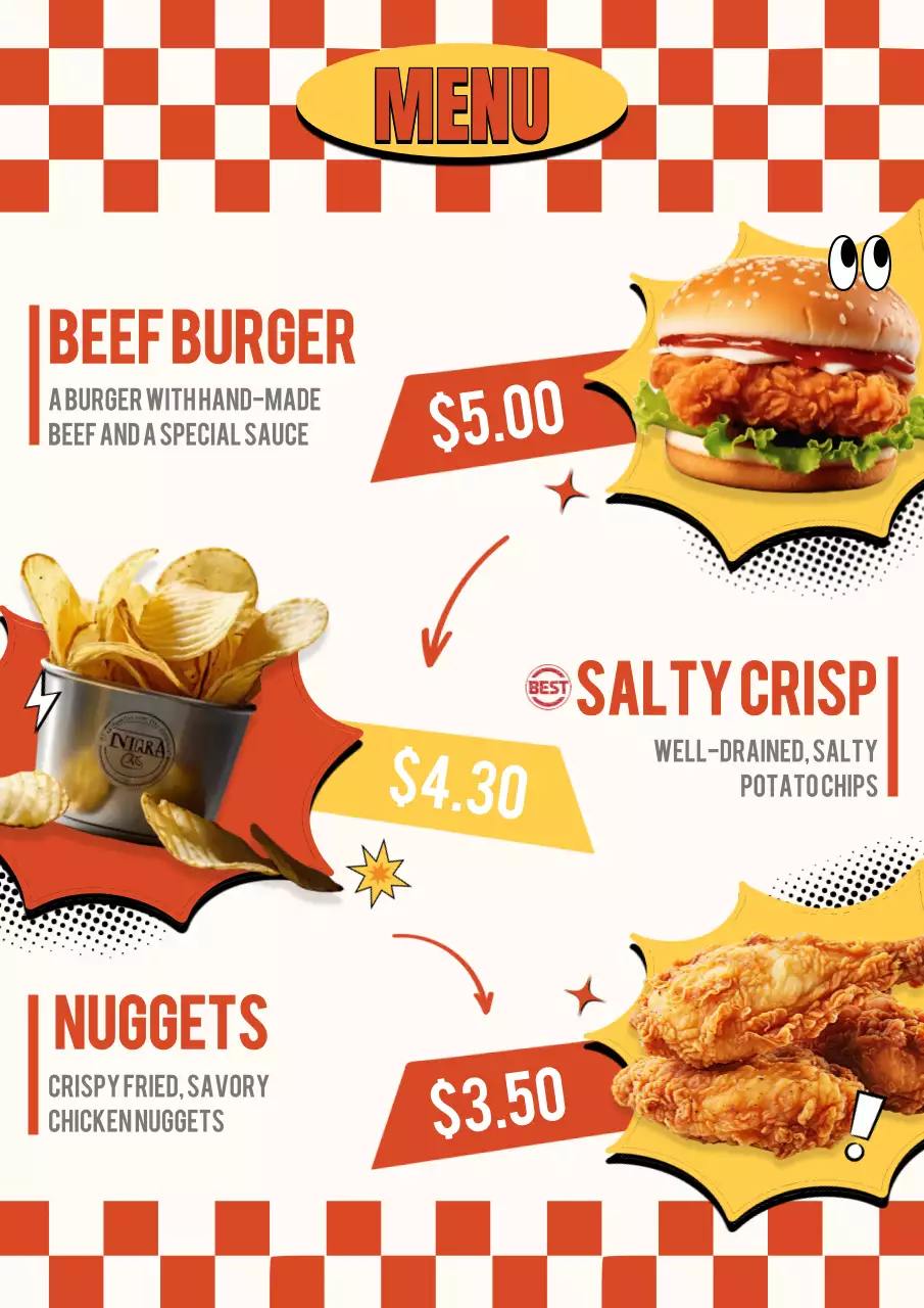 red retro fast food restaurant promotion