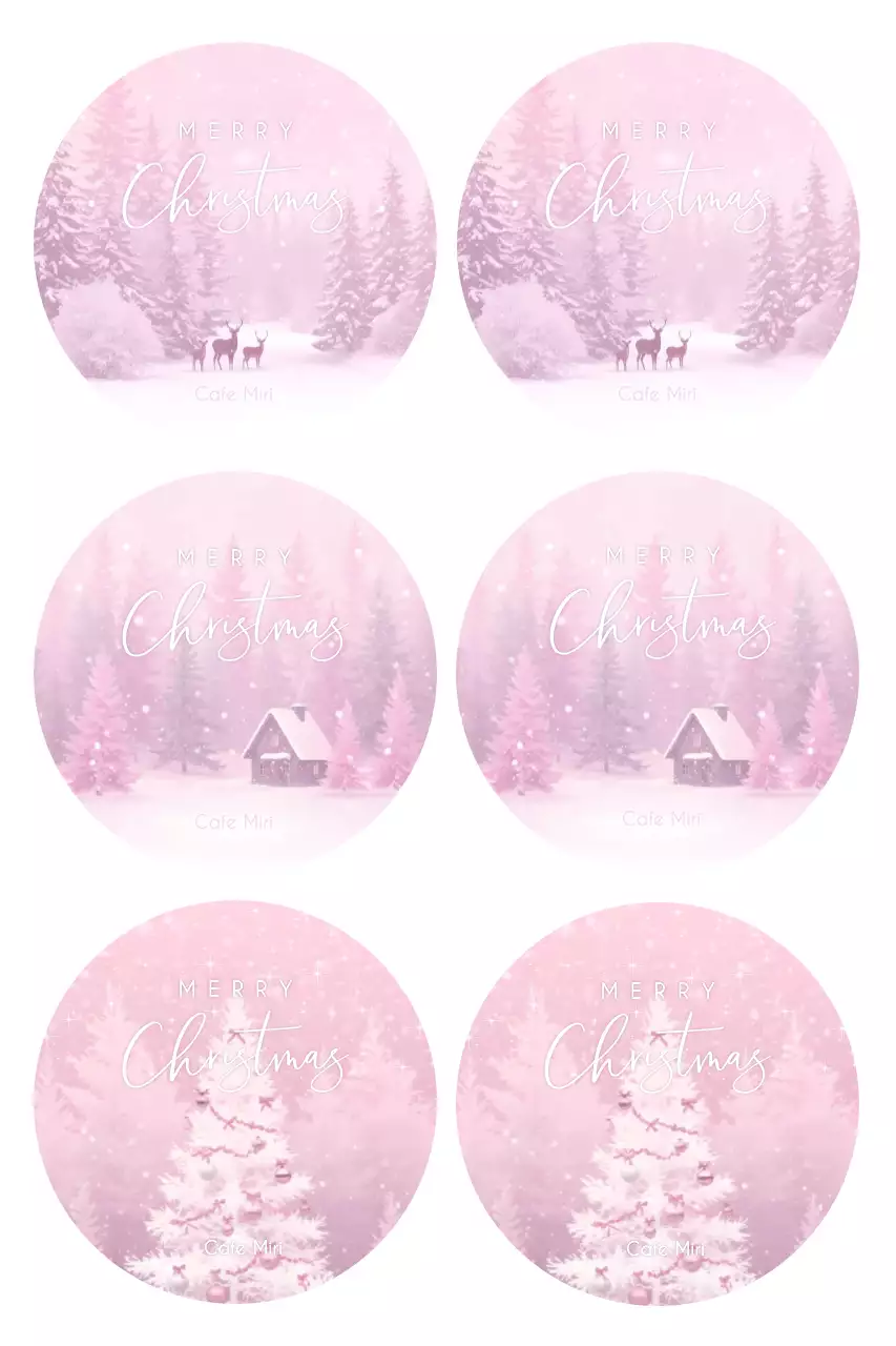 핑크 감성적인 크리스마스 라벨