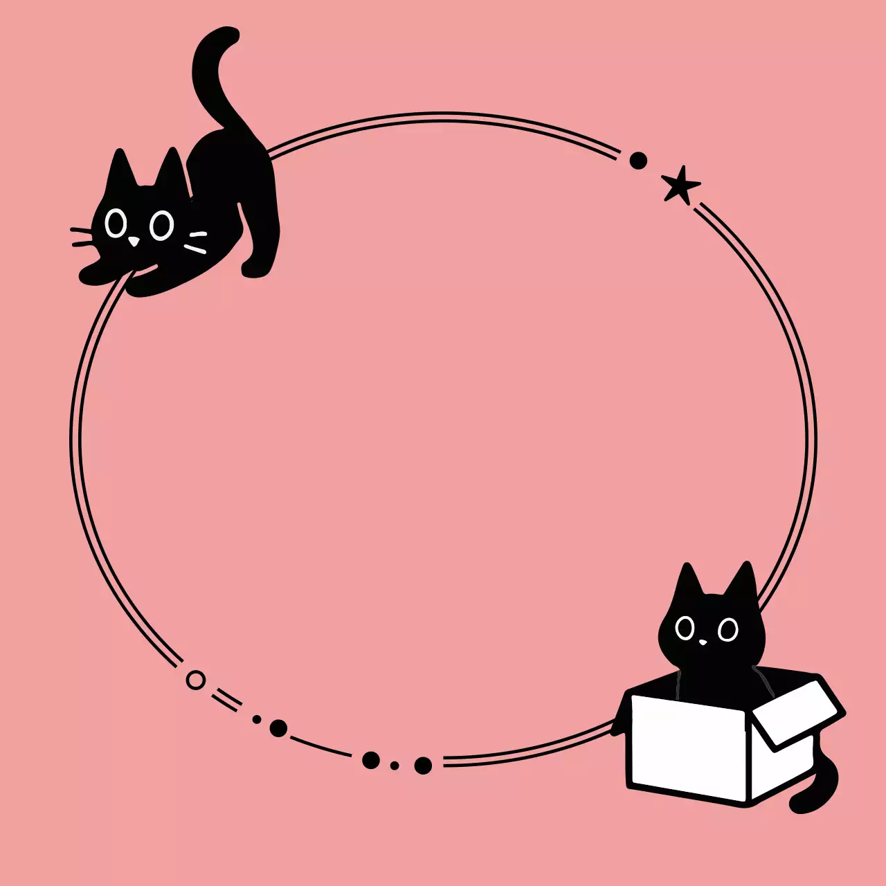 핑크 아기자기한 고양이 캐릭터