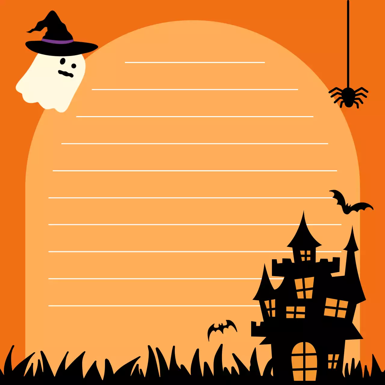 주황 키치 할로윈 문구