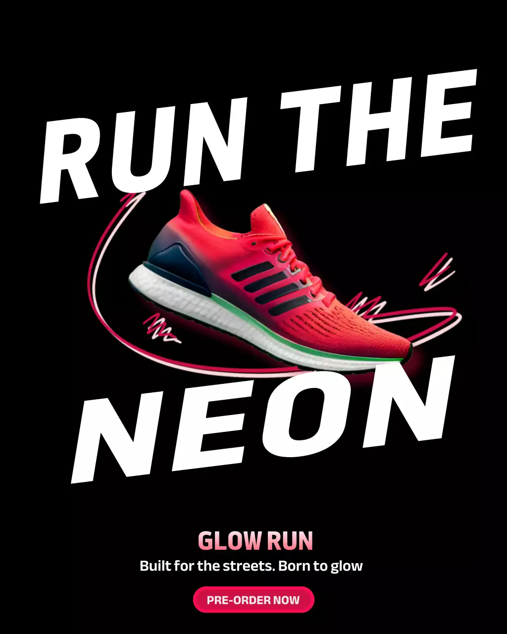 neon trendy running promotion