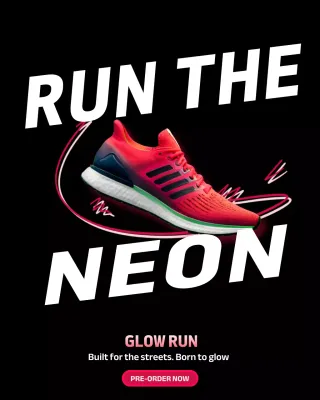 neon trendy running promotion