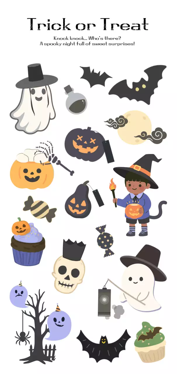 주황 아기자기한 할로윈 꾸미기