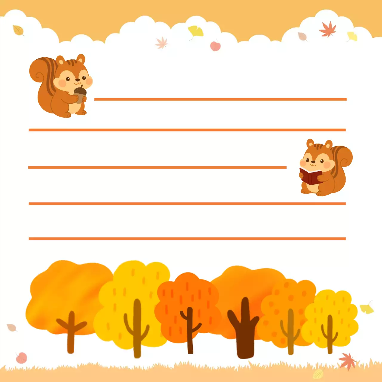 주황 아기자기한 귀여운 다람쥐