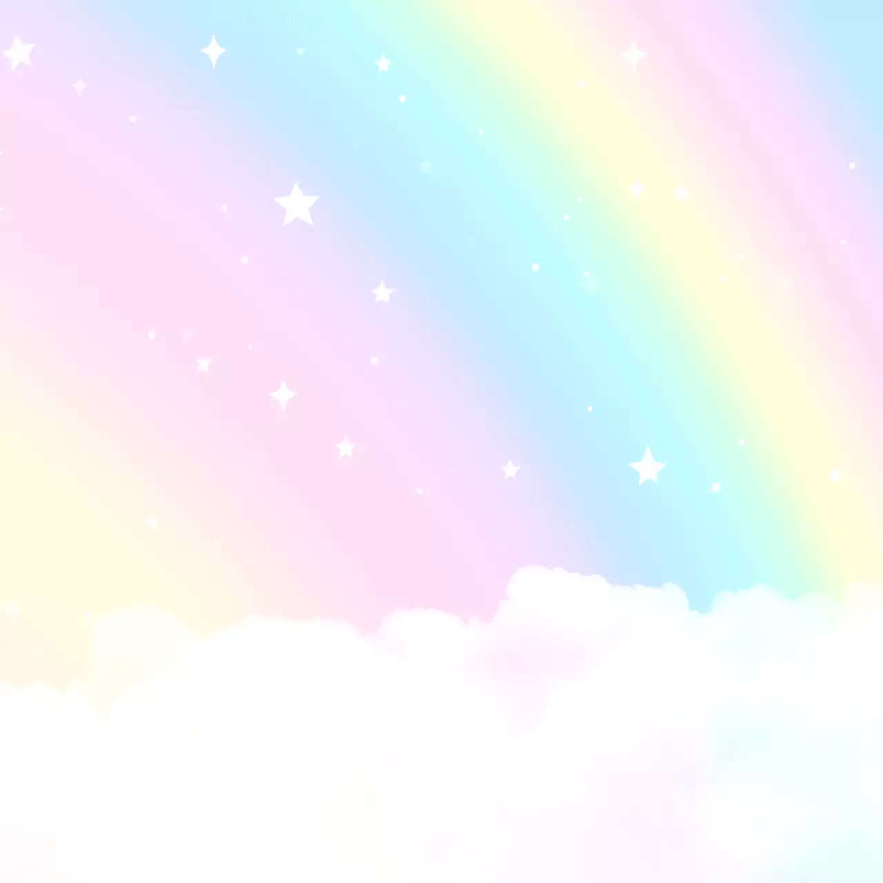 분홍색 하늘색 무지개 구름