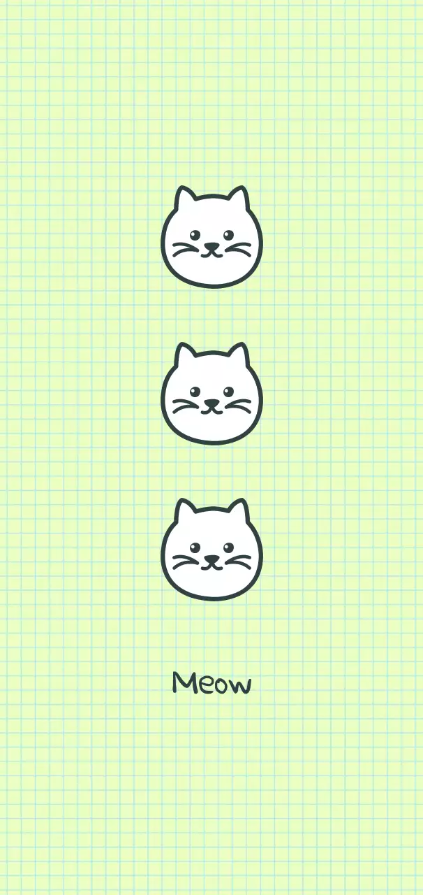 노랑 심플 고양이 스티커