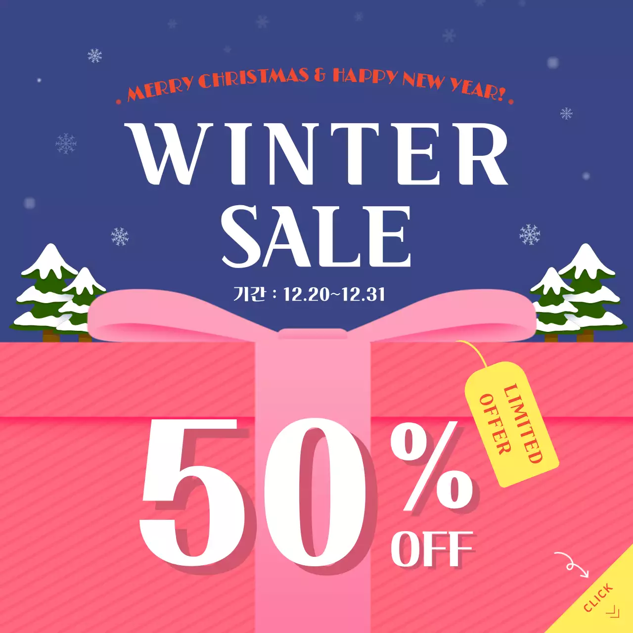 pink festive winter promotion
