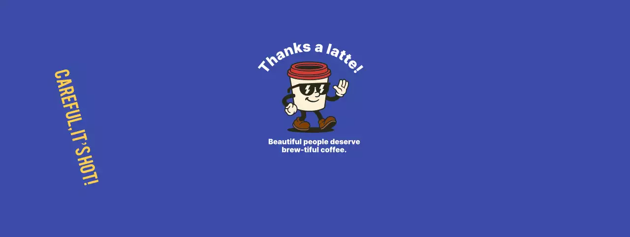 파랑 빈티지 커피 광고