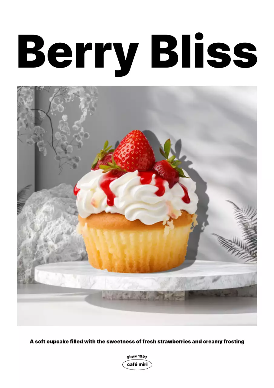 흰색 심플 디저트 광고