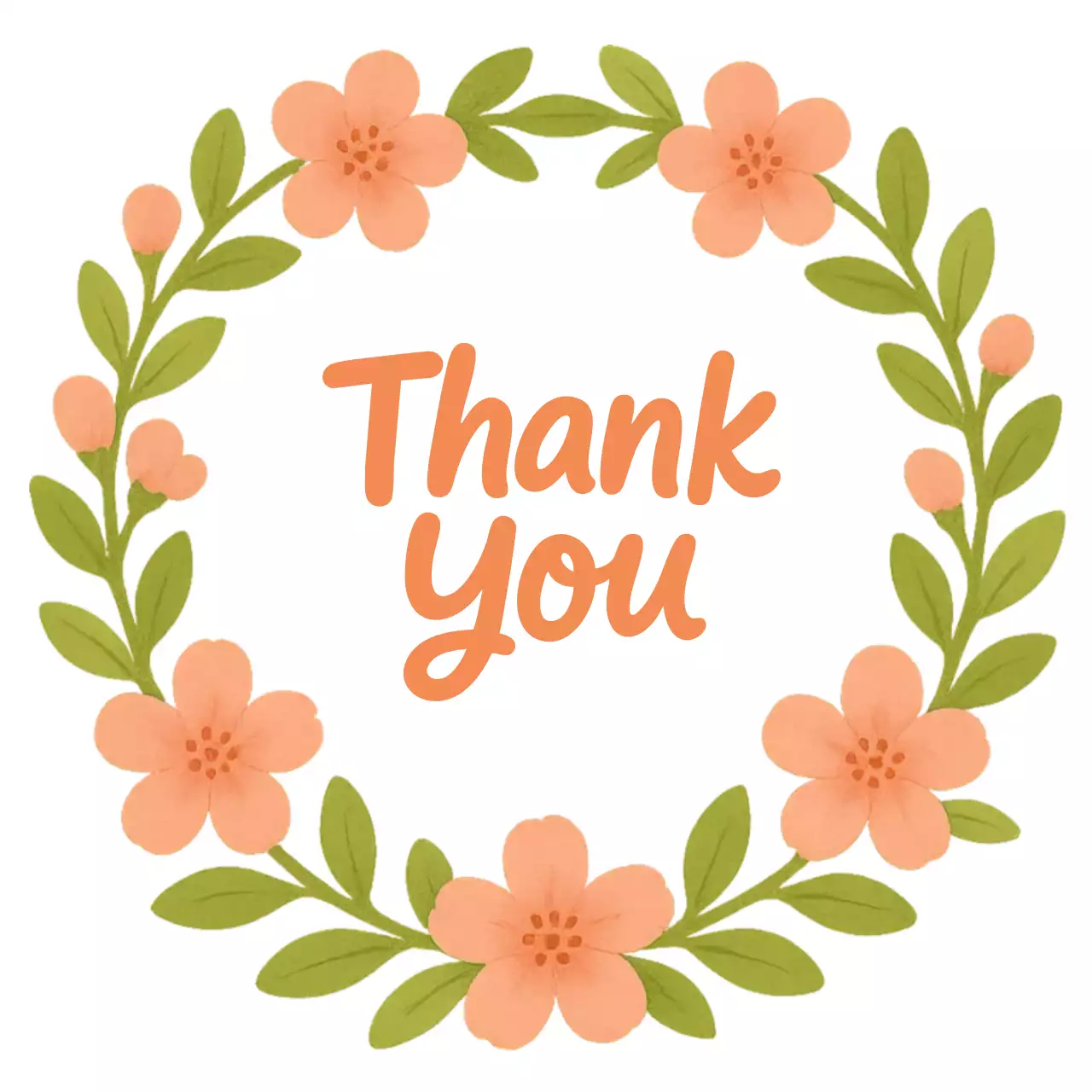 주황 아기자기한 감사 엽서