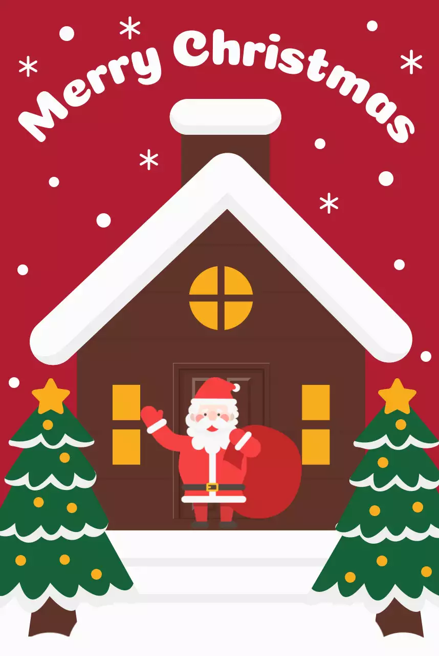 빨강 아기자기한 크리스마스 연하장