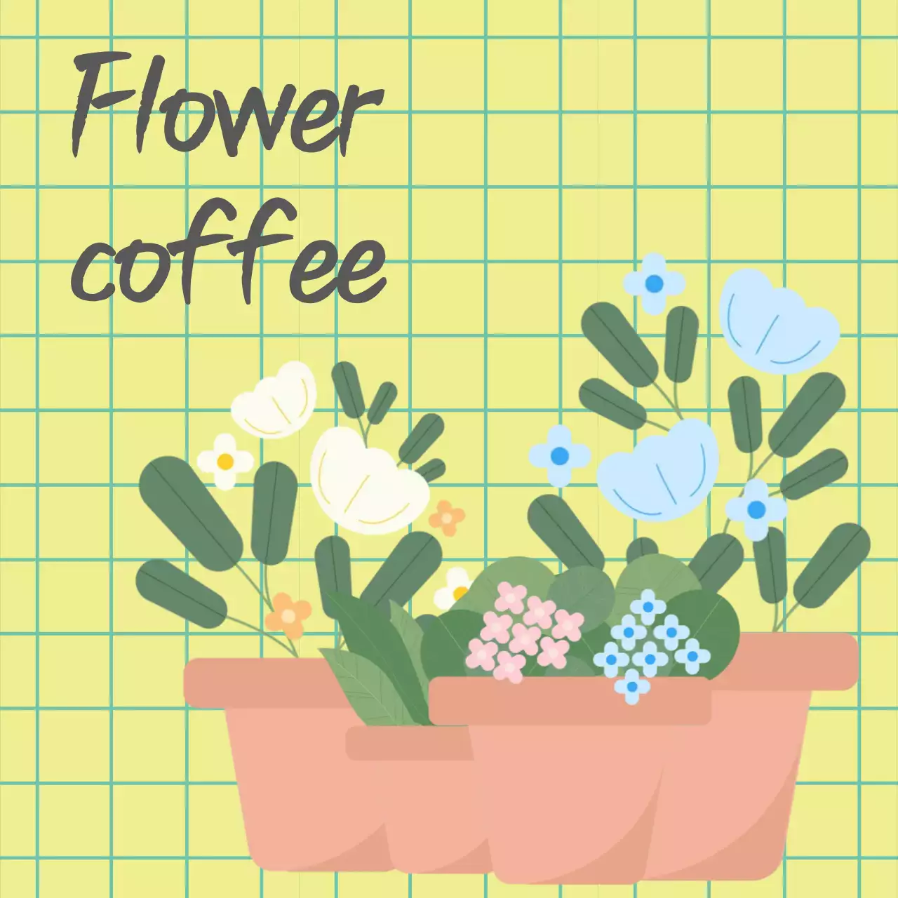 연두 아기자기한 식물 엽서