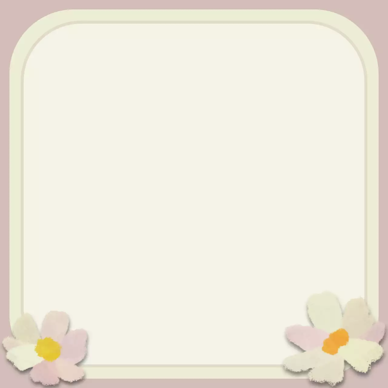 베이지 아기자기한 꽃 문구