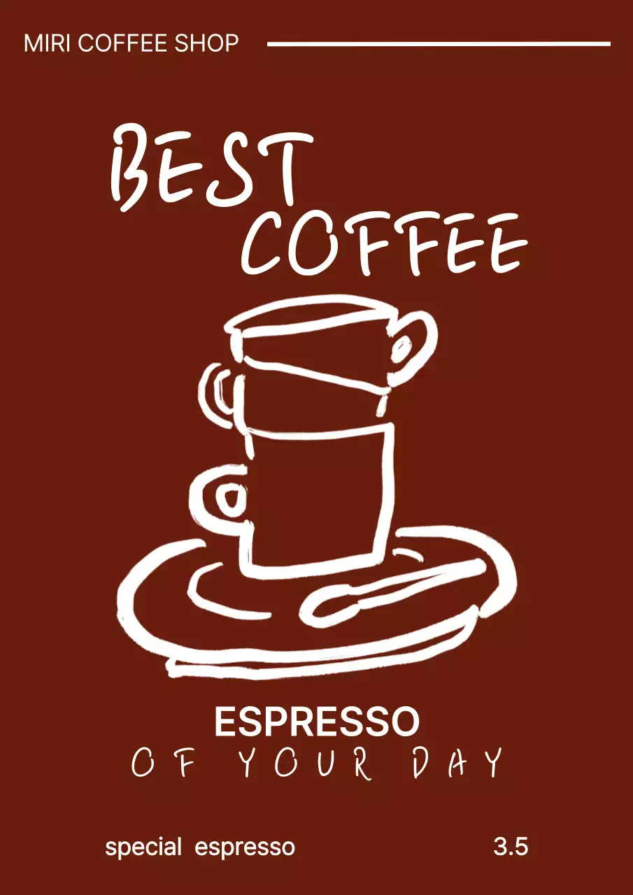 갈색 빈티지 커피 광고