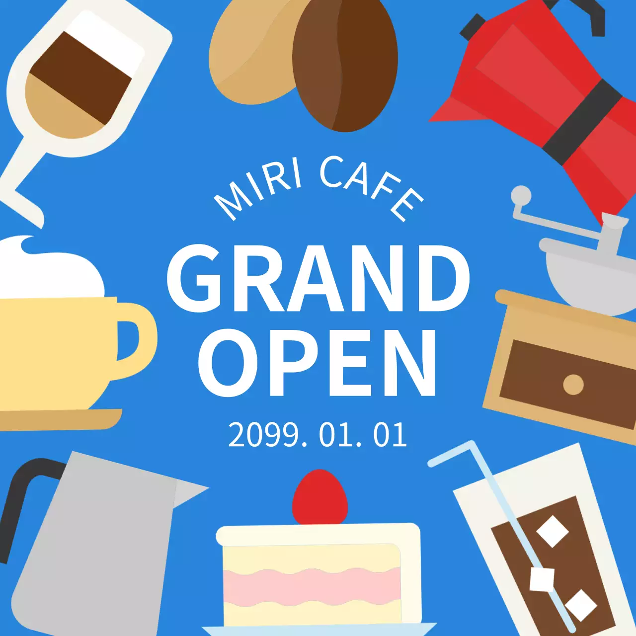 파랑 심플 카페 오픈