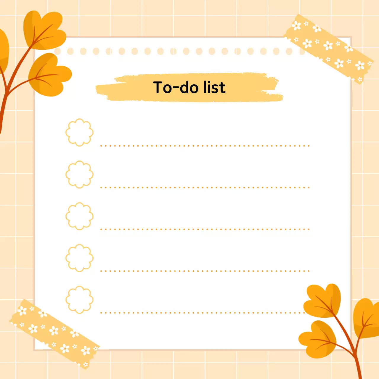 Perencana Daftar Periksa Bunga Kuning