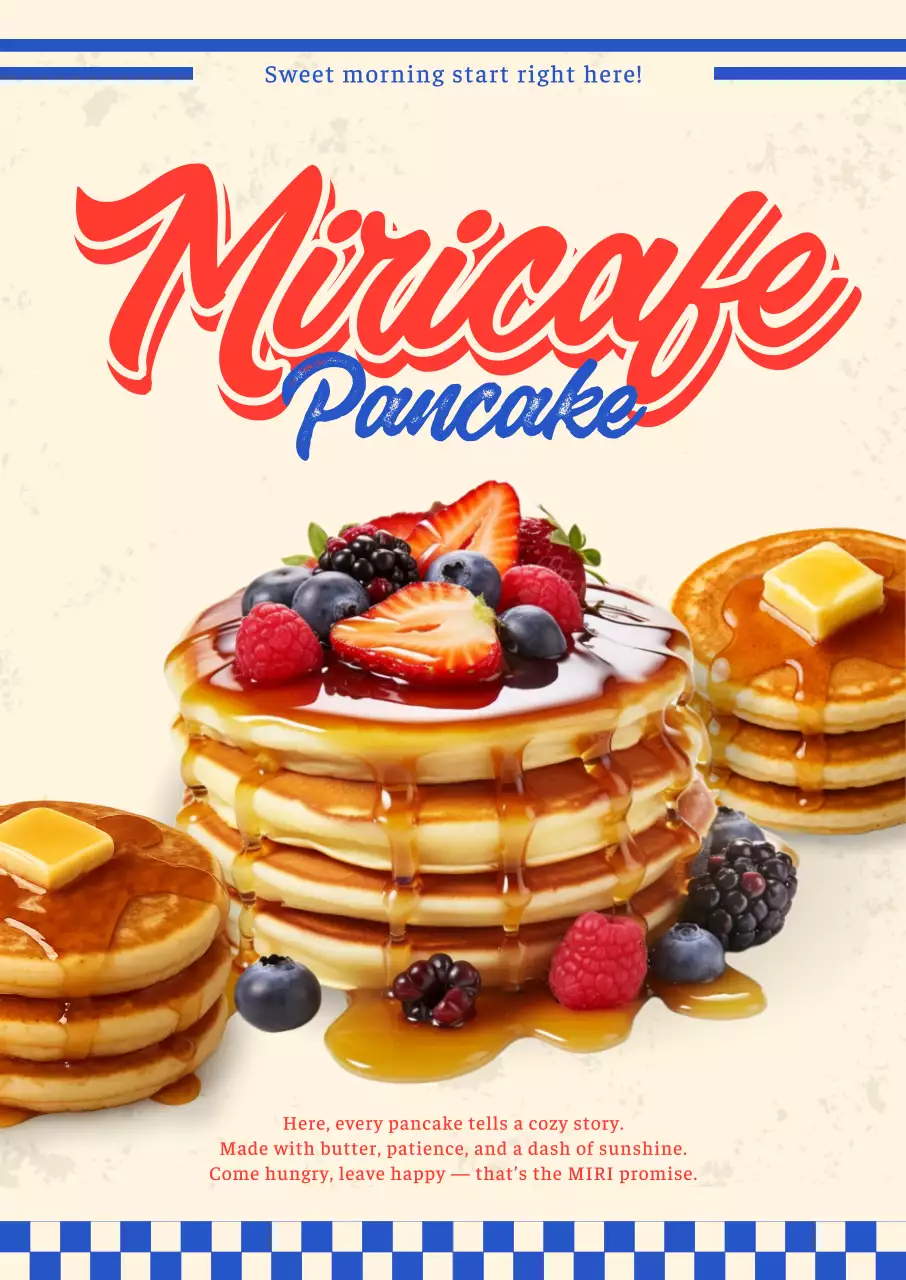 베이지 팝아트 팬케이크 광고