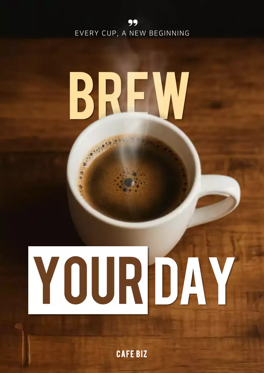 갈색 모던 커피 광고