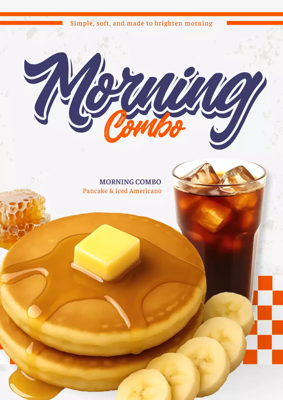 주황 팝 아침식사 메뉴 홍보