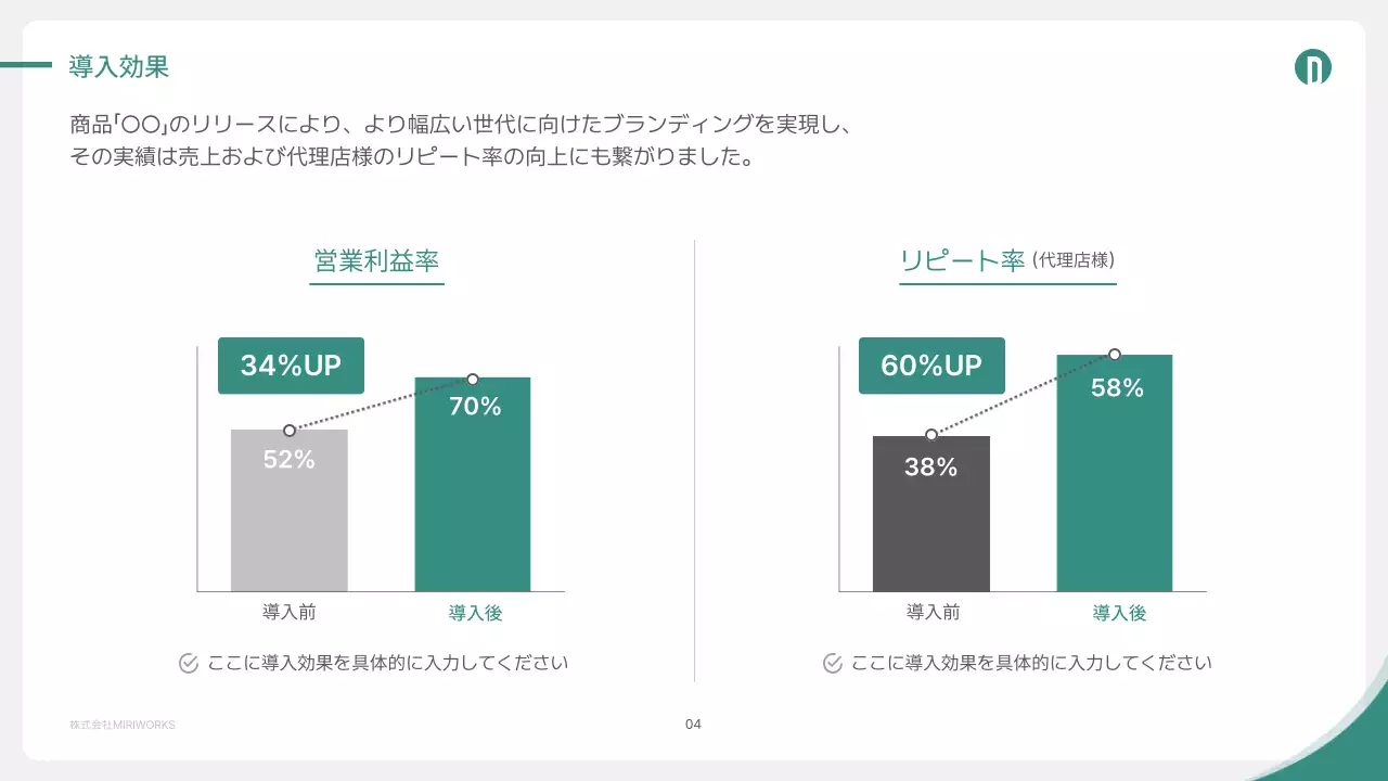 緑 シンプル ビジネス 提案書 プレゼンテーション