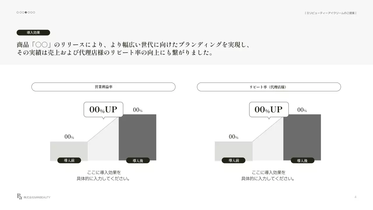 ベージュシンプル 美容 提案書 プレゼンテーション