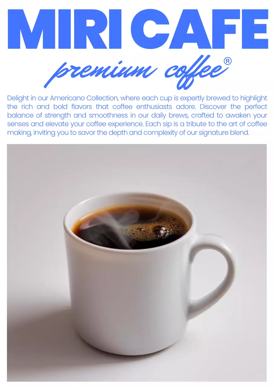 파랑 모던 커피 광고