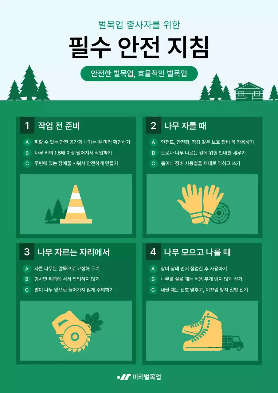 초록 깔끔 안전 지침 안내