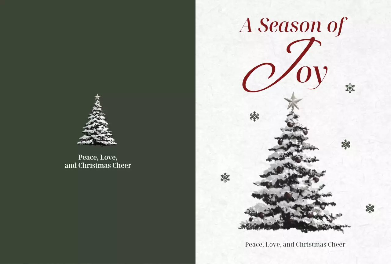 카키 클래식 크리스마스 엽서