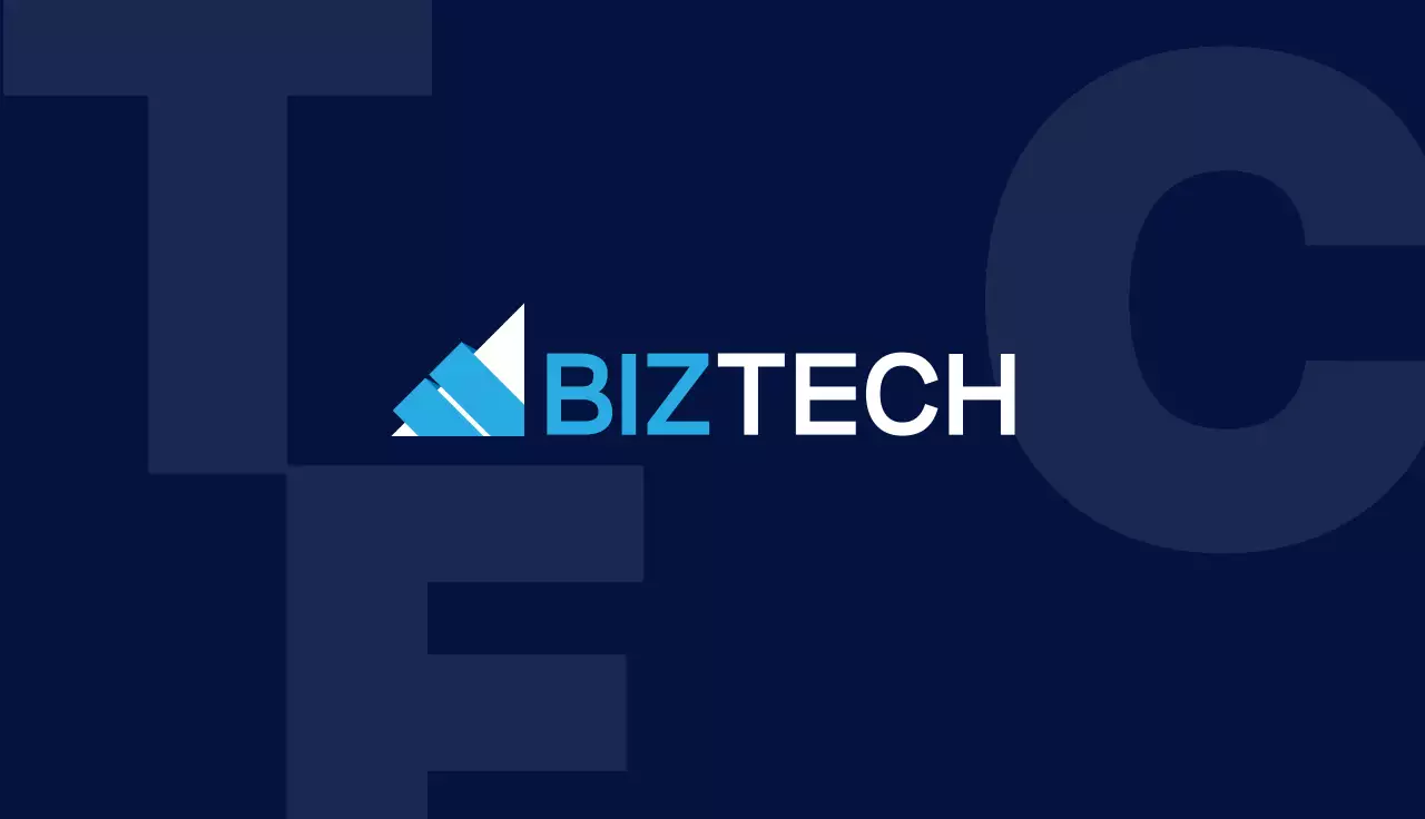 남색 모던 기술 로고