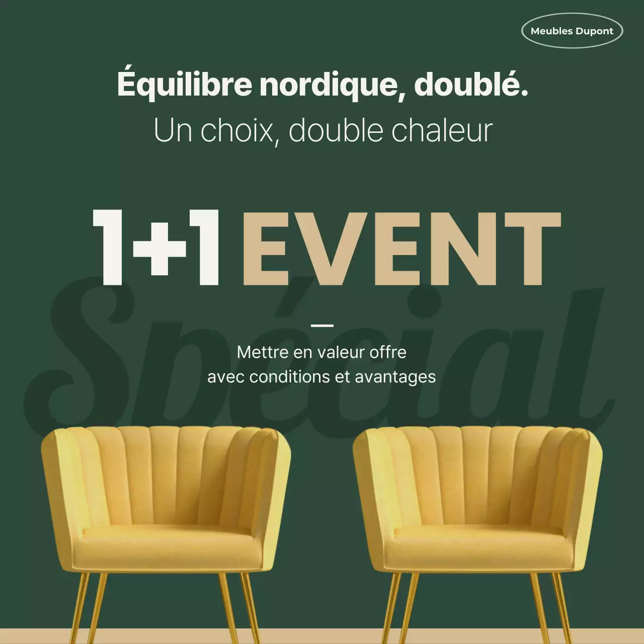 Présentation des produits de mobilier simple jaune