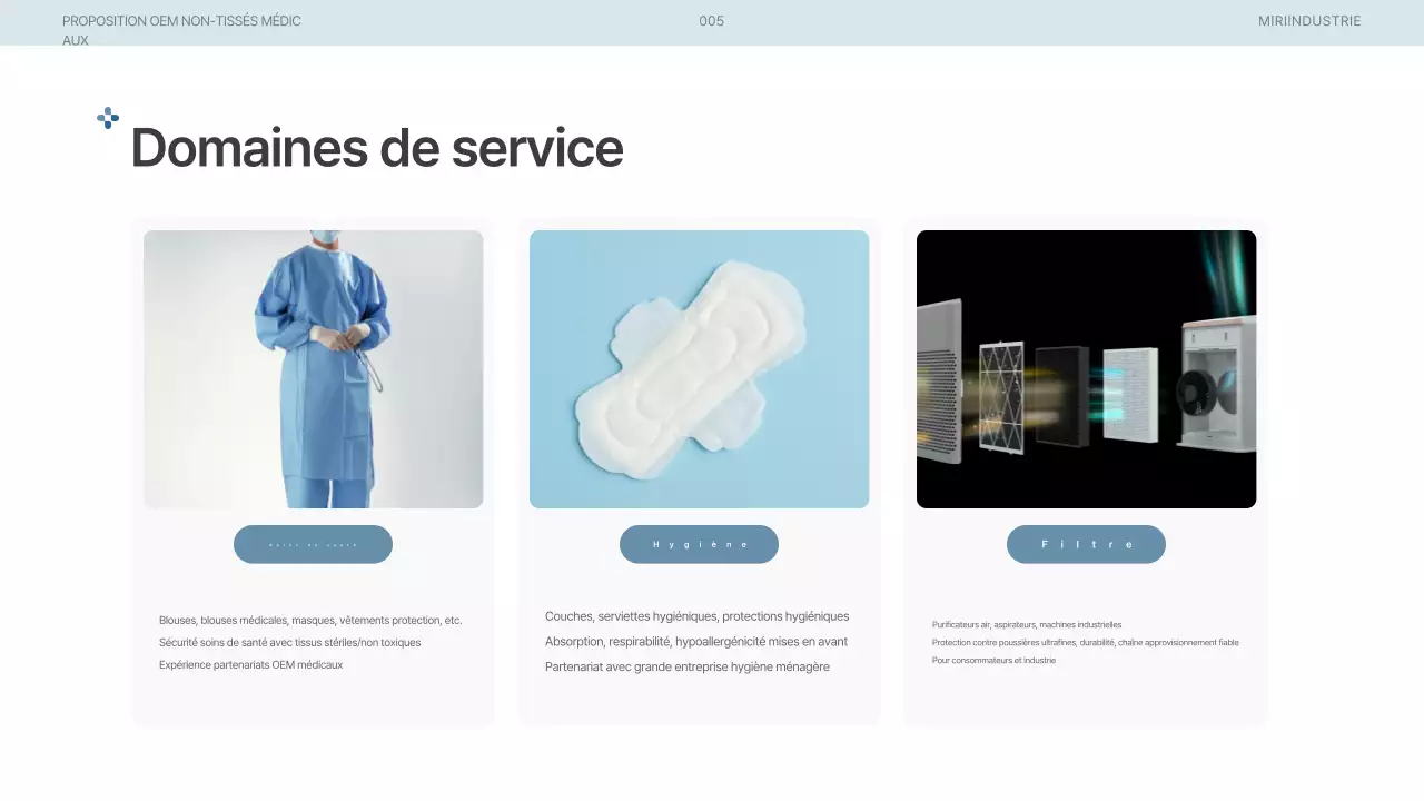 Proposition de fournitures médicales modernes bleu ciel