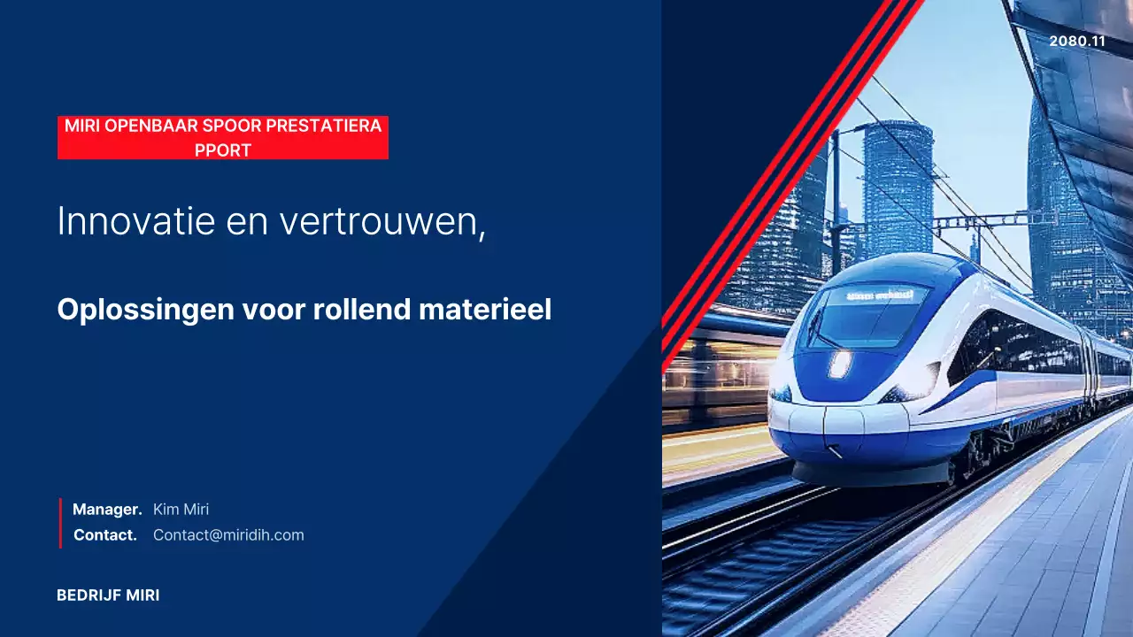 Blue Modern Railway Prestatierapport