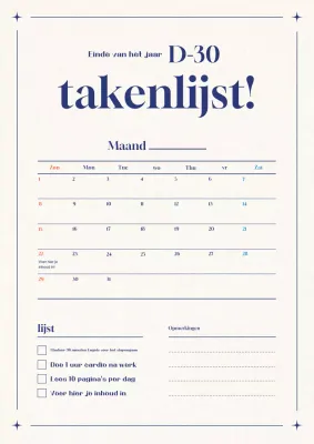 Beige Eenvoudige Kalender Memo Pad