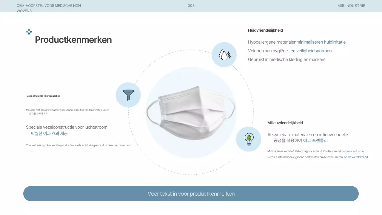 Voorstel voor moderne medische benodigdheden in hemelsblauw