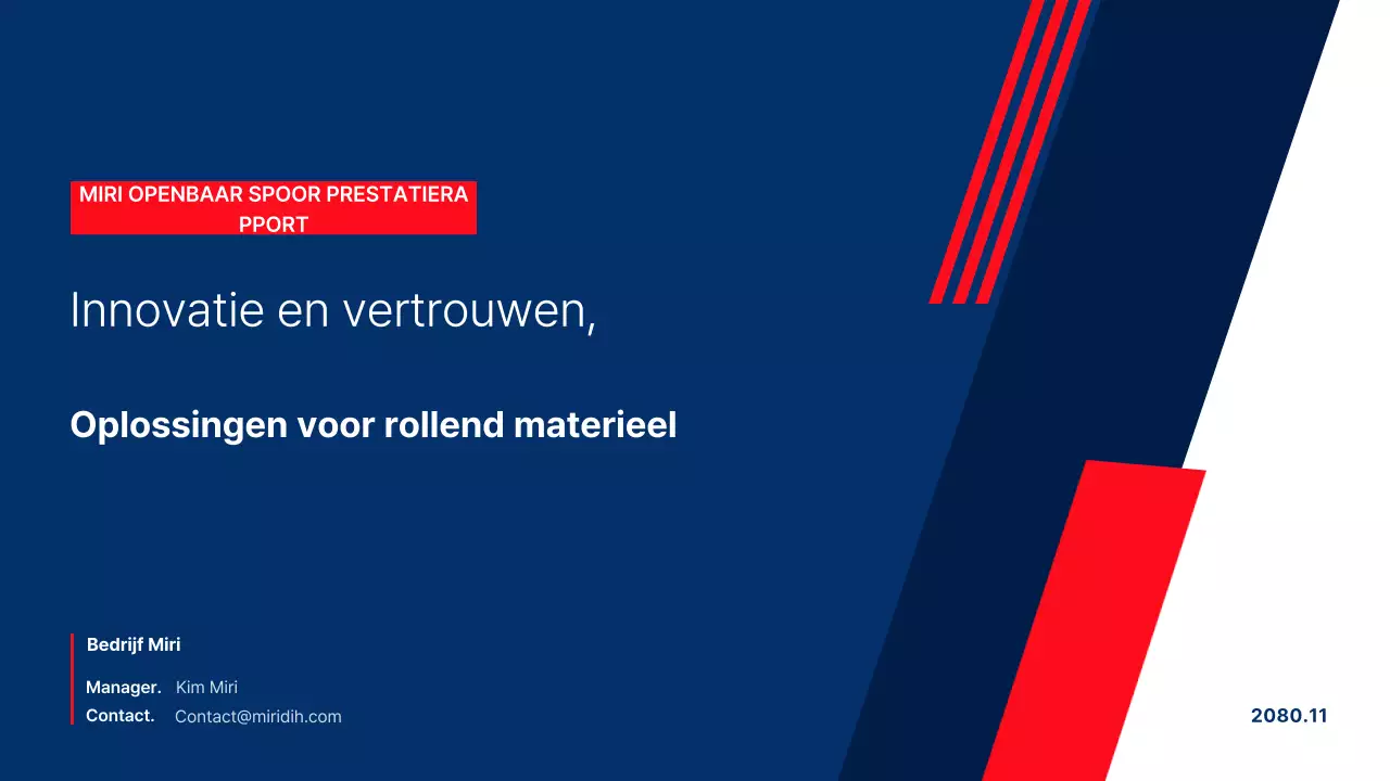 Blue Modern Railway Prestatierapport