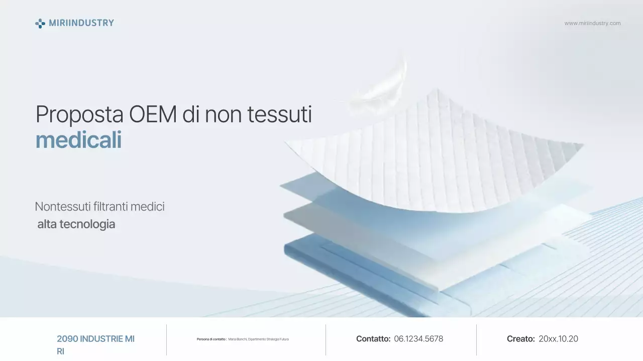 Proposta di fornitura di forniture mediche moderne color azzurro cielo