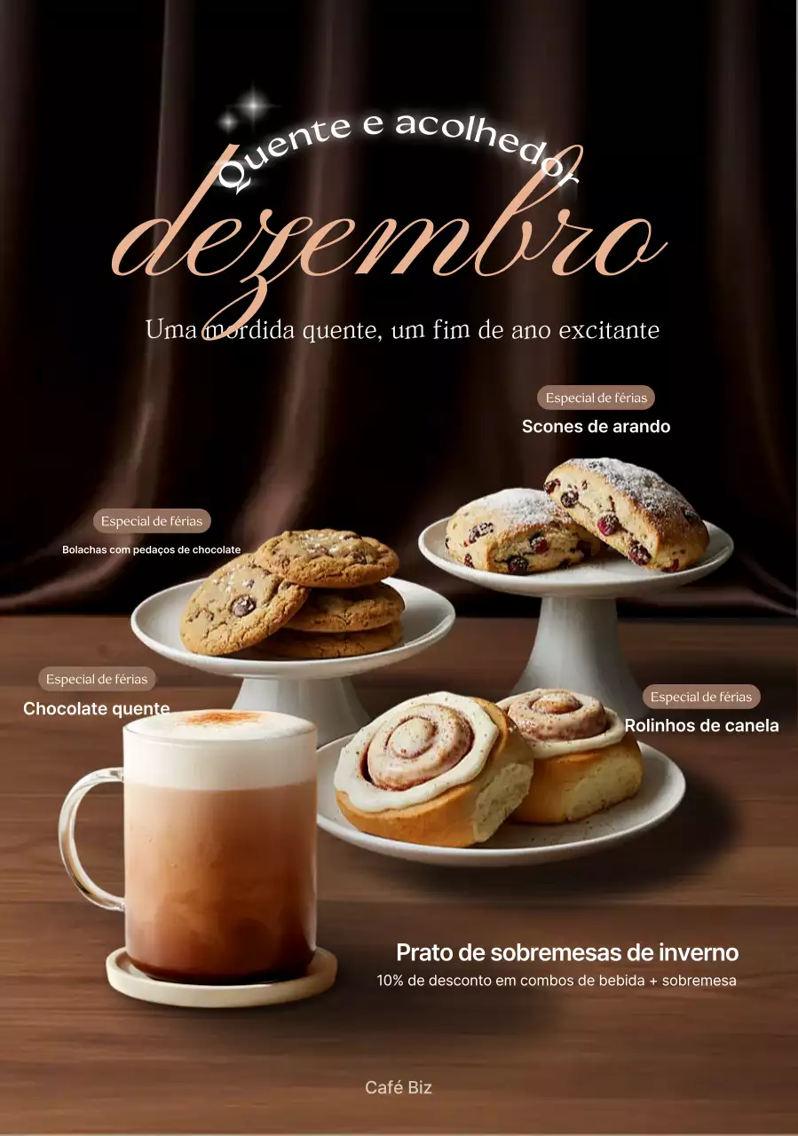 Anúncio de sobremesa de luxo marrom