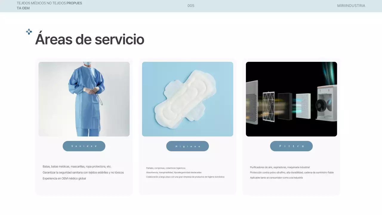 Propuesta de suministros médicos modernos de color azul cielo