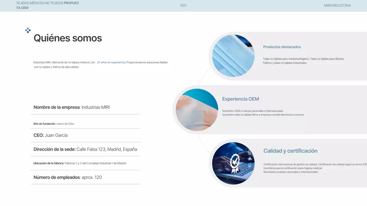 Propuesta de suministros médicos modernos de color azul cielo