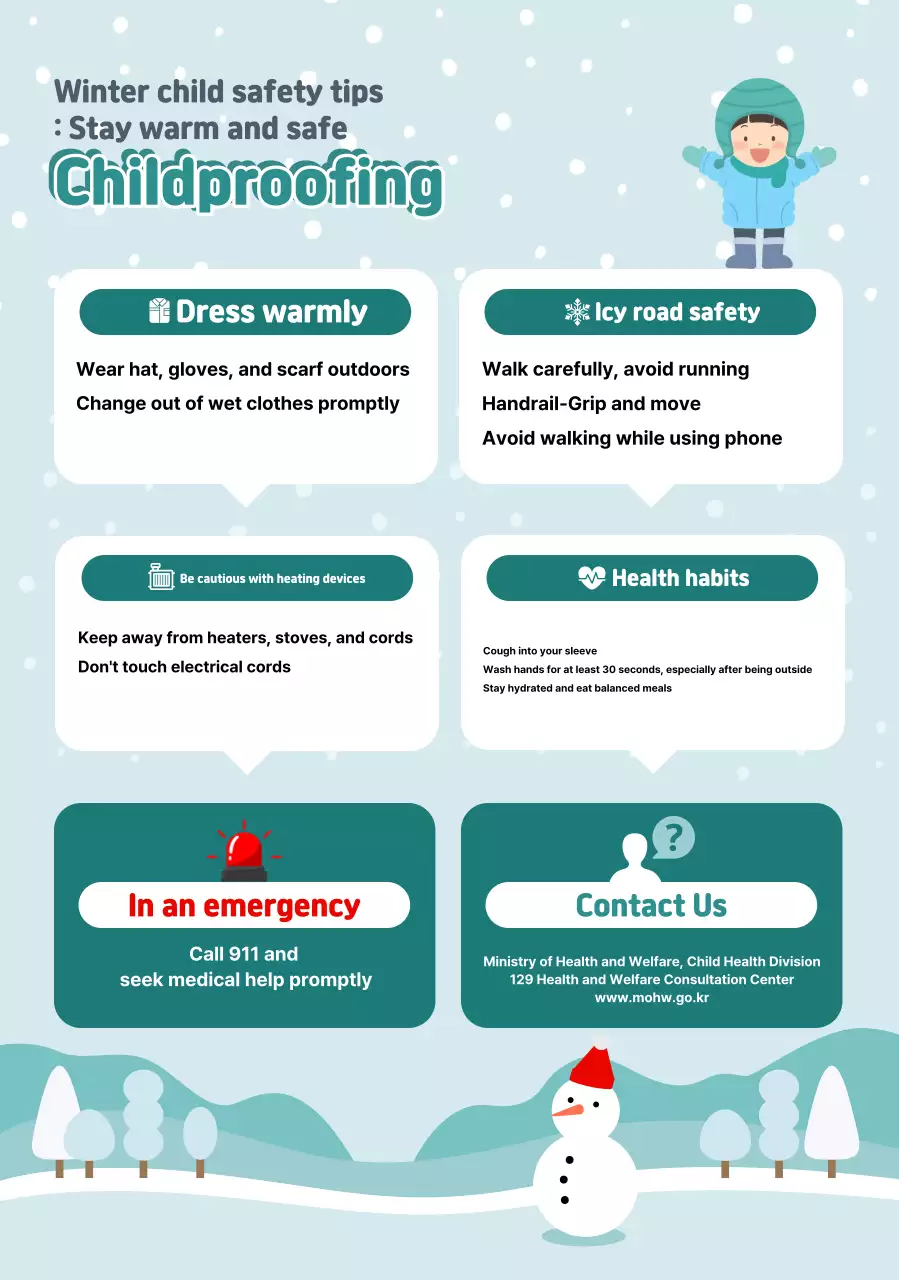 Sky Blue Simple Children's Safety Campaign