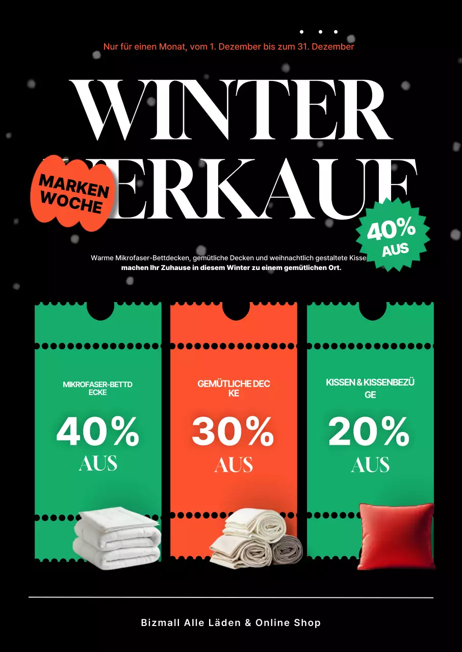 Schwarzer moderner Winterschlussverkauf