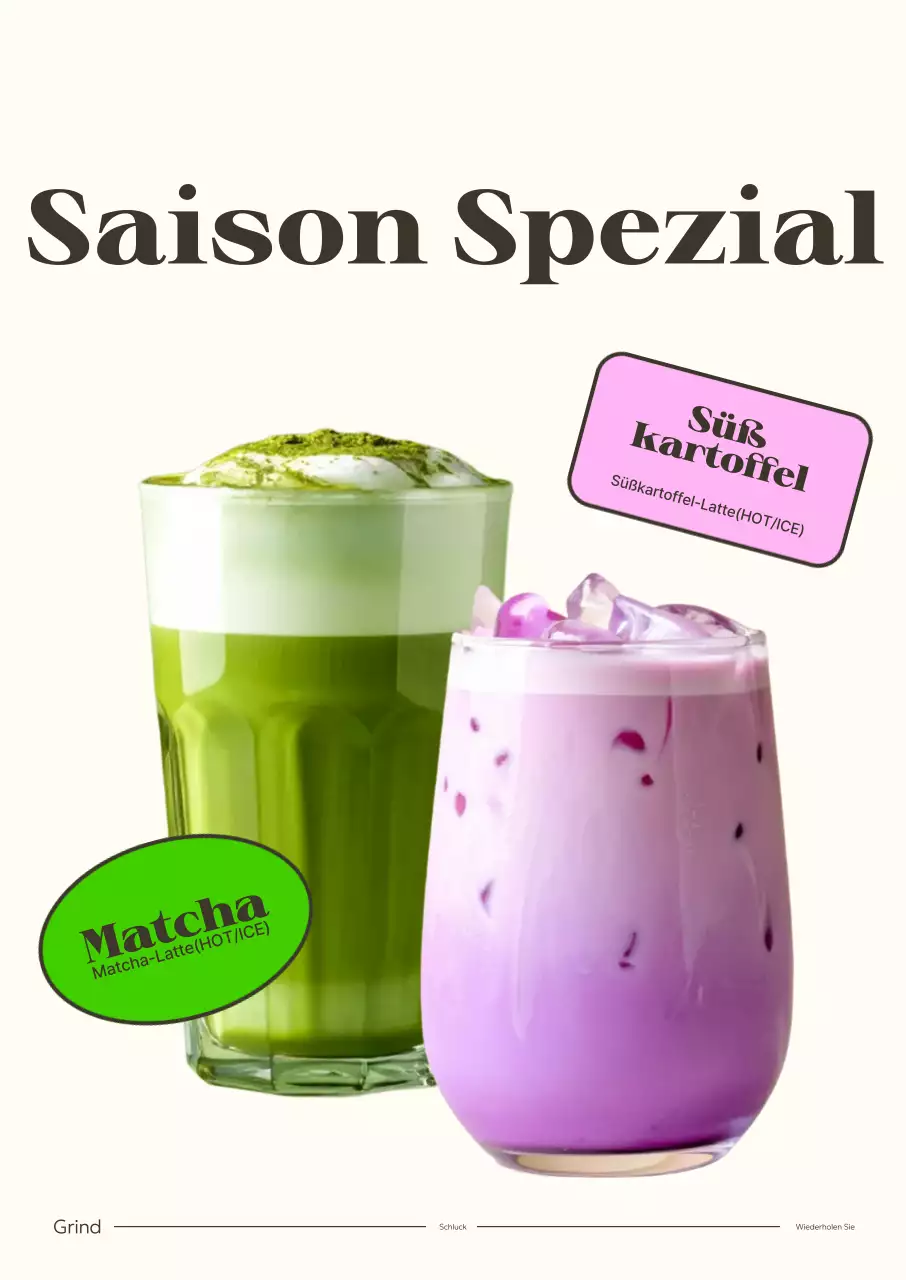 Werbung für das neue Café-Menü