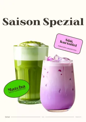 Werbung für das neue Café-Menü