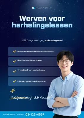 Advertentie voor werving van studenten van Blue Modern