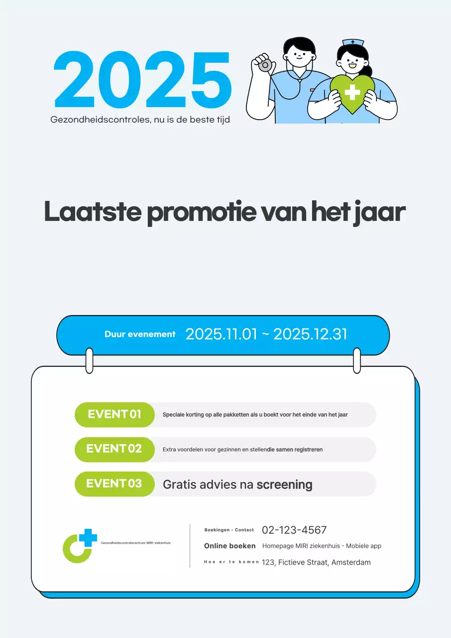 Eenvoudige gezondheidscheck-up promotie