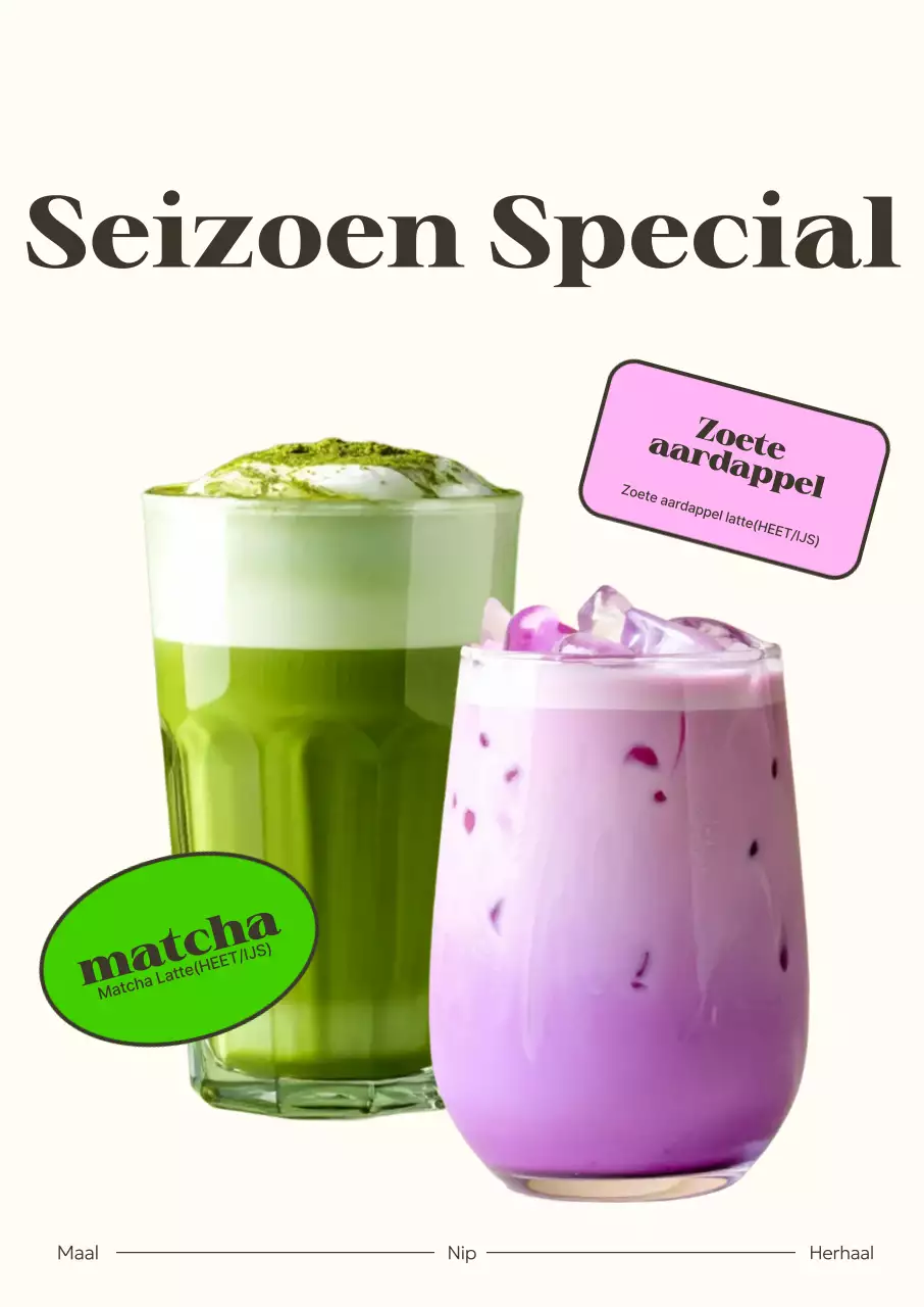 Promotie van nieuw cafémenu