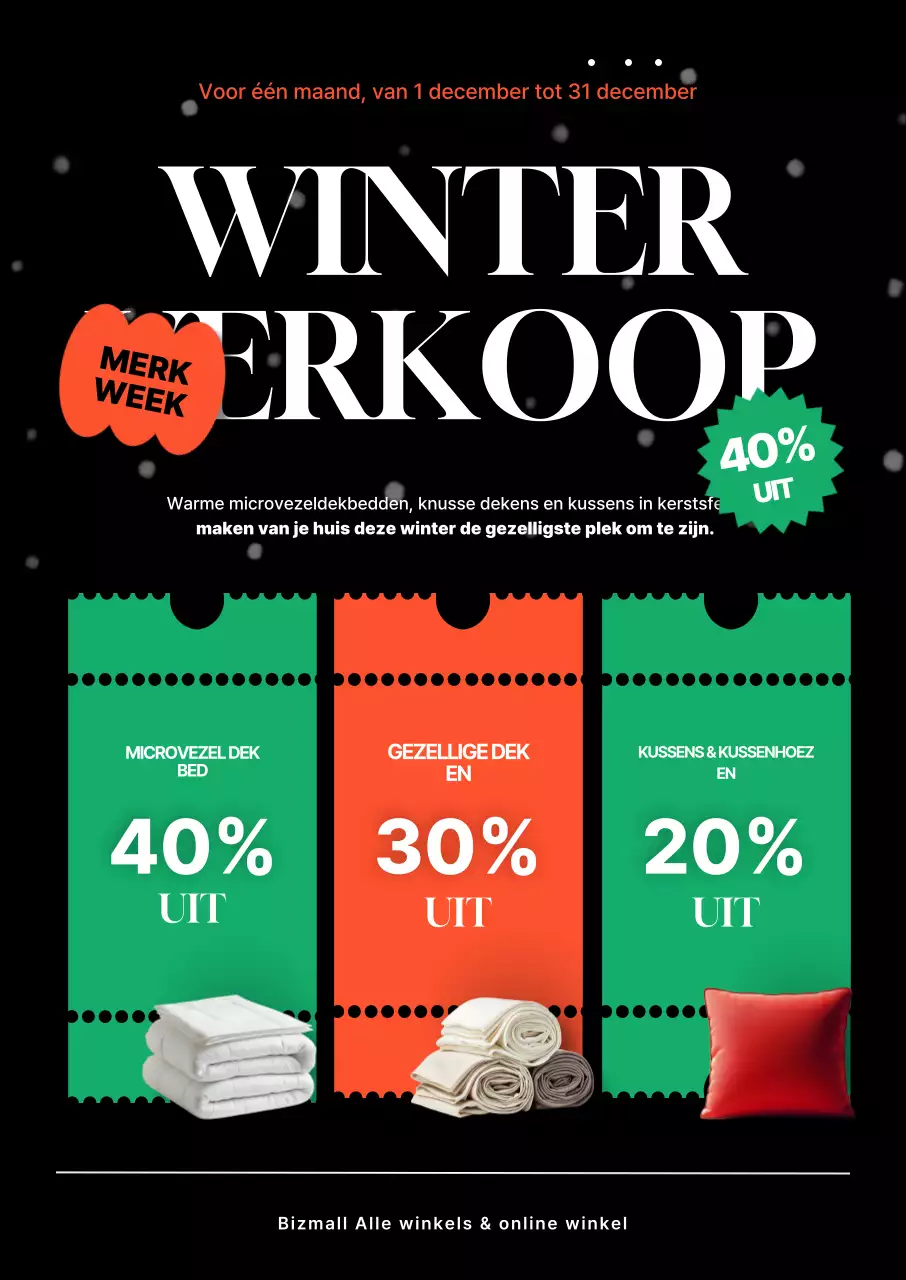 Zwarte moderne winteruitverkoop